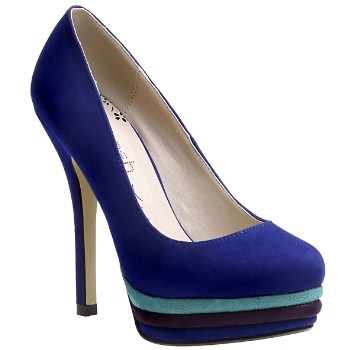 LEVNÁ DÁMSKÁ OBUV ZNAČKY FRASH - LODIČKY NA VYSOKÉM PODPATKU - MODRÉ